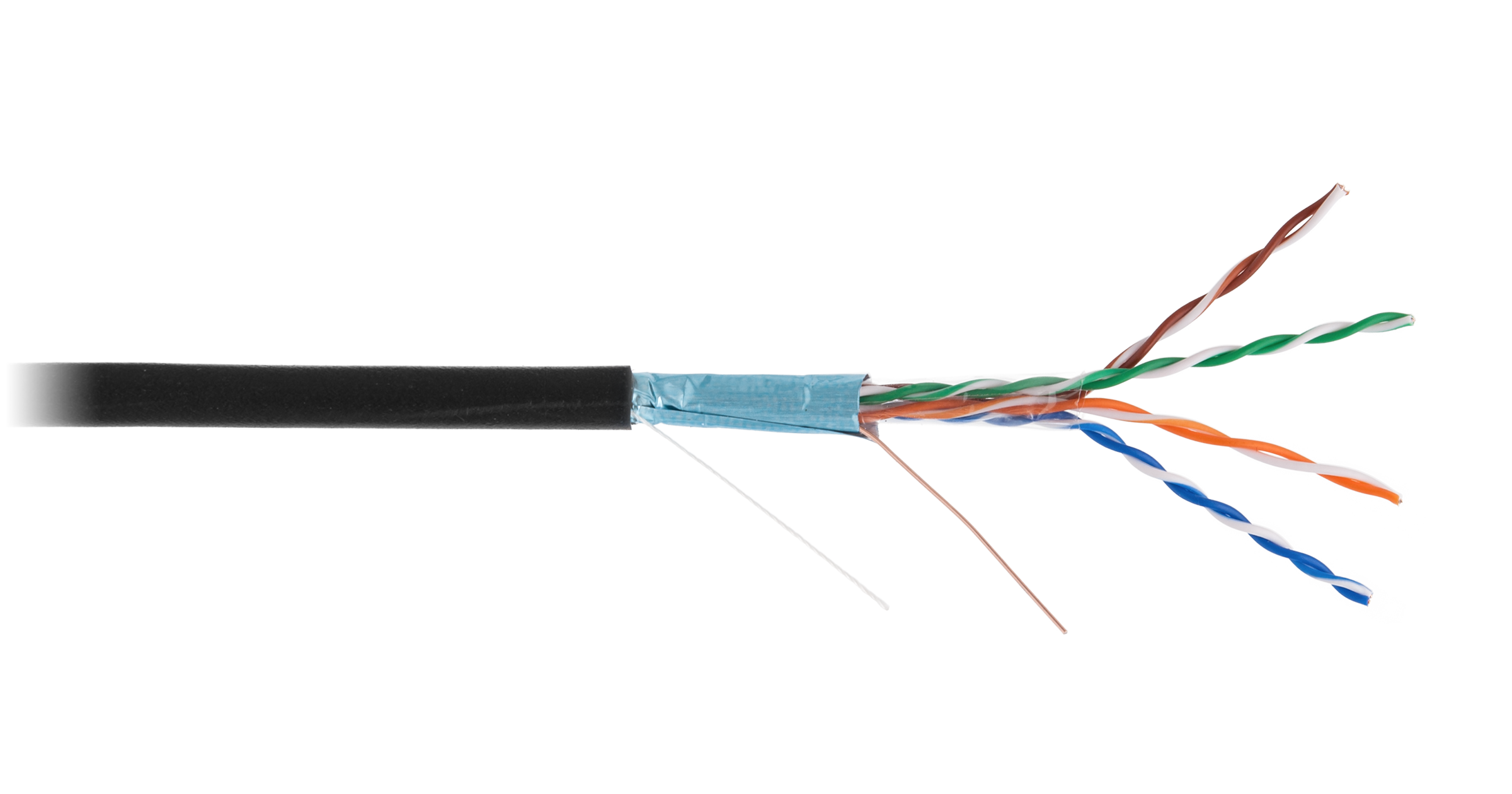 Кабель витая пара Netlan F/UTP 4 пары, Кат.5е, медный, внешний, PE, черный, 305м