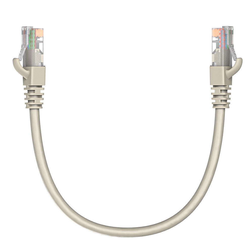Патч-корд Maxicord RJ-45 кат.5е U/UTP CCA 26AWG LSZH 0.3 метра, серый
